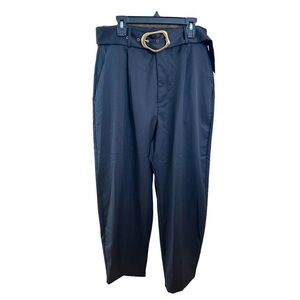 Zara buckle belt ankle length black pants